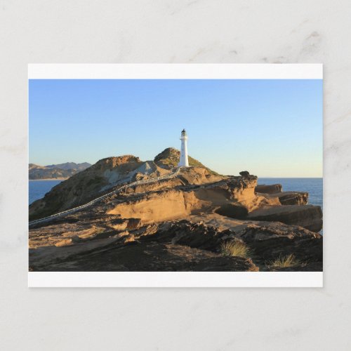 Sunrise at Castlepoint lighthouse New Zealand Postcard