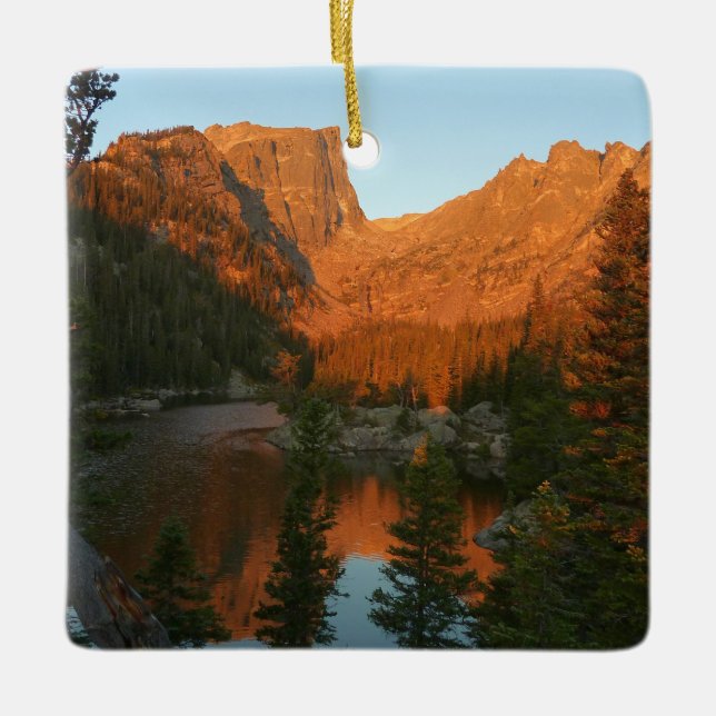 Sunrise at Dream Lake II Ceramic Ornament (Front)
