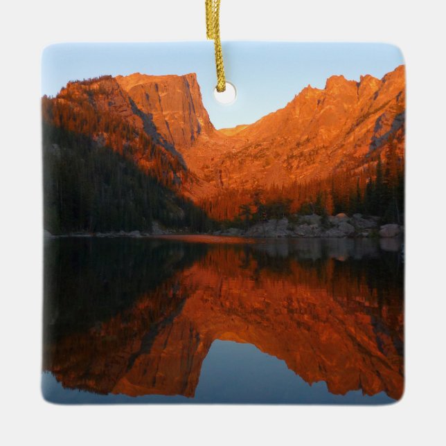 Sunrise at Dream Lake III Ceramic Ornament (Front)