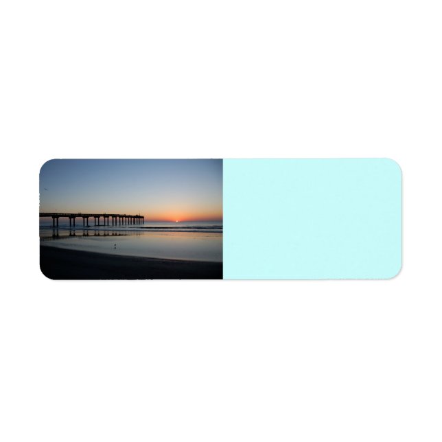 sunrise at fishing pier label (Front)