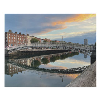 Sunrise at Ha'Penny Bridge, Dublin Faux Canvas Print