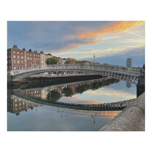 Sunrise at Ha'Penny Bridge, Dublin  Faux Canvas Print (Front)