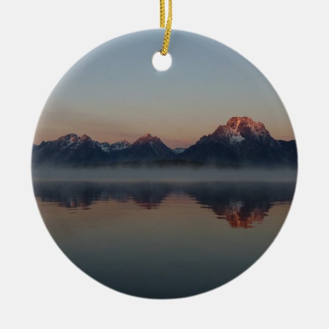 Sunrise at Jackson Dam Grand Teton National Park Ceramic Ornament (Front)