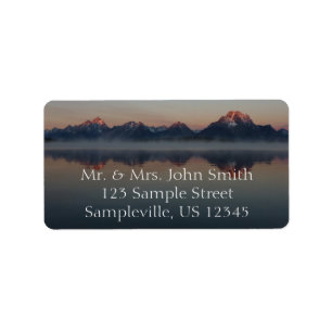 Sunrise at Jackson Dam Grand Teton National Park Label