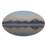 Sunrise at Jackson Dam Grand Teton National Park Oval Sticker