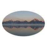 Sunrise at Jackson Dam Grand Teton National Park Oval Sticker