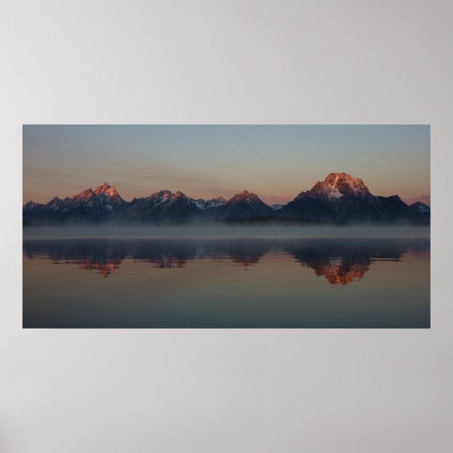 Sunrise at Jackson Dam Grand Teton National Park Poster (Front)