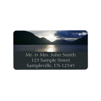 Sunrise at Lake Crescent Label