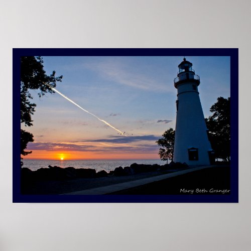 Sunrise at Marblehead Lighthouse Poster