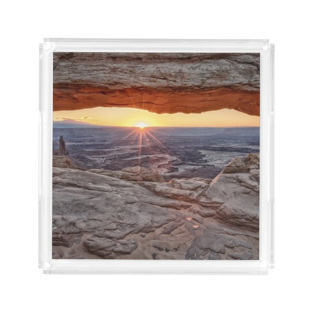 Sunrise at Mesa Arch, Canyonlands National Park Acrylic Tray (Front)
