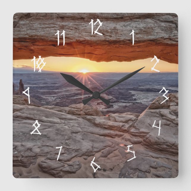 Sunrise at Mesa Arch, Canyonlands National Park Square Wall Clock (Front)