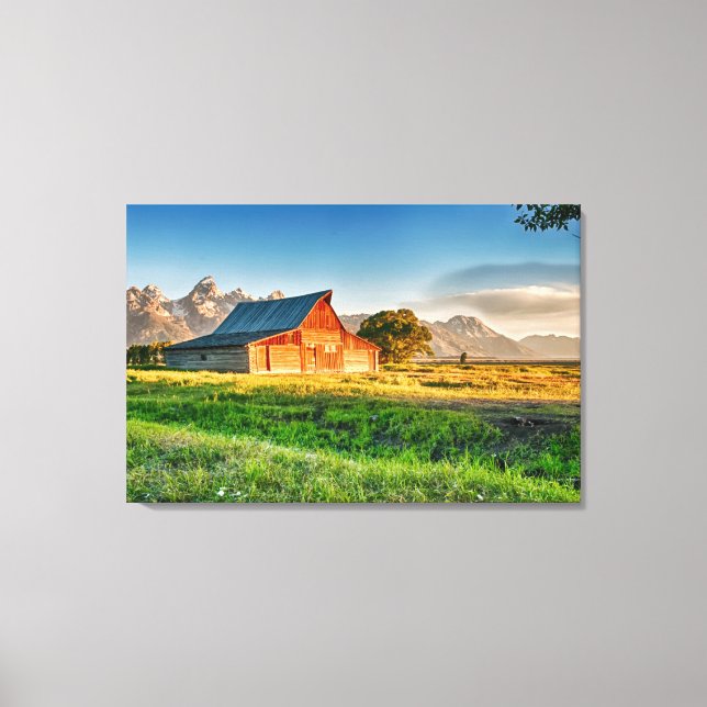 Sunrise at Moulton Barn Canvas Print (Front)