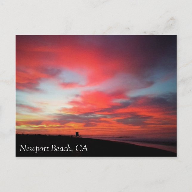 Sunrise at Newport Beach, California Postcard (Front)