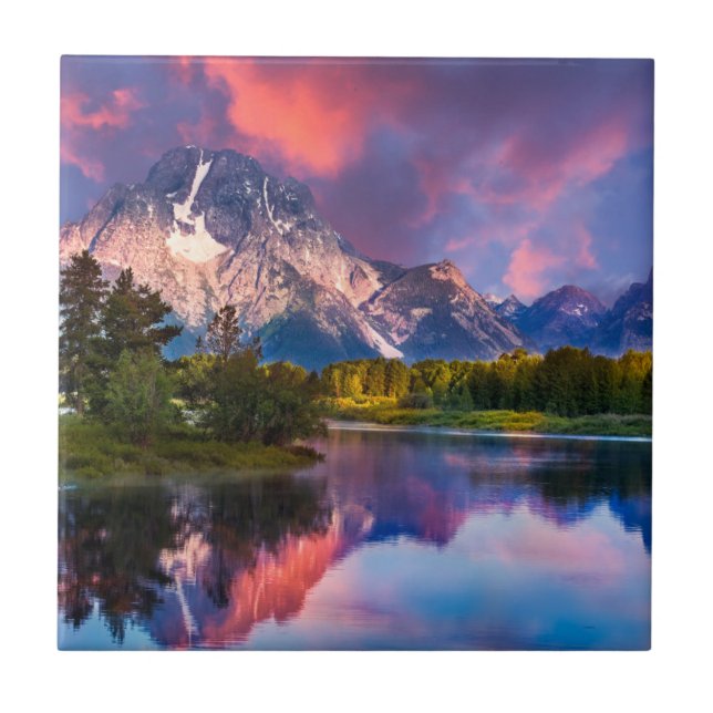 Sunrise at Oxbow Bend Ceramic Tile (Front)