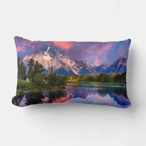 Sunrise at Oxbow Bend Lumbar Pillow