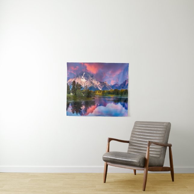 Sunrise at Oxbow Bend Tapestry (In Situ (Horizontal))