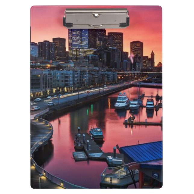 Sunrise at pier 66 looking down on bell harbor clipboard (Front)