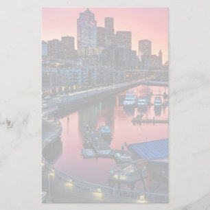 Sunrise at pier 66 looking down on bell harbor stationery