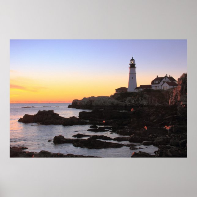 Sunrise at Portland Head Lighthouse Poster (Front)