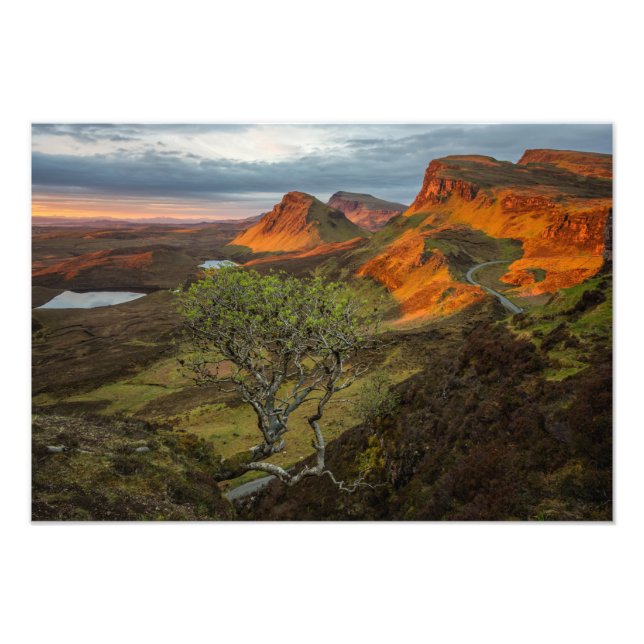 Sunrise at Quiraing mountains on Skye, Scotland Photo Print (Front)