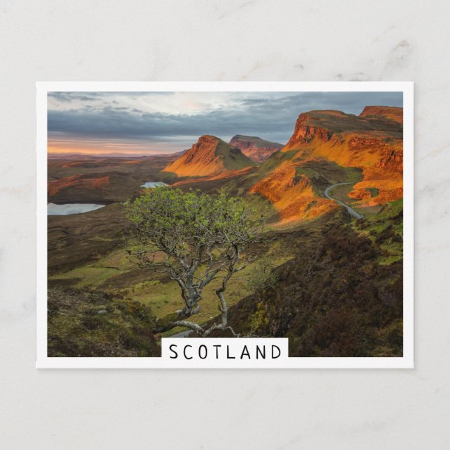 Sunrise at Quiraing mountains on Skye, Scotland Postcard (Front)
