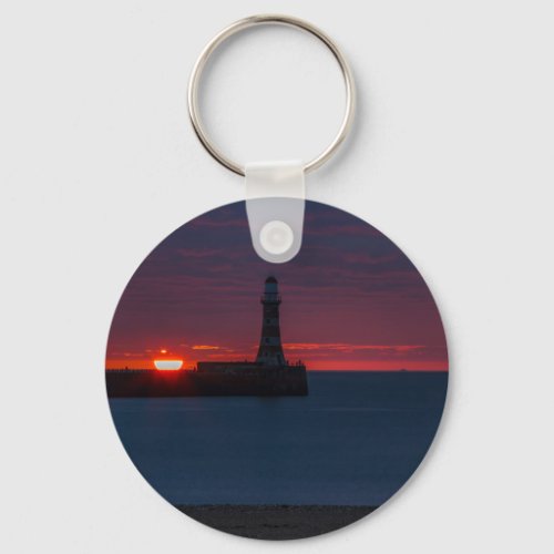 Sunrise at Roker Lighthouse_England Keychain