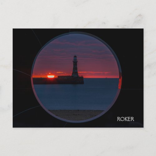 Sunrise at Roker Lighthouse_England Postcard