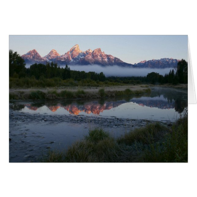 Sunrise at Schwabacker Landing at Grand Teton Cards (Front Horizontal)