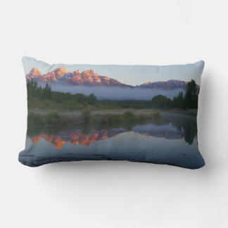 Sunrise at Schwabacker Landing at Grand Teton Lumbar Pillow