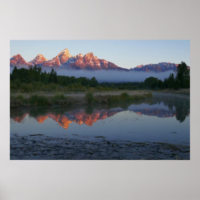 Sunrise at Schwabacker Landing at Grand Teton Poster (Front)