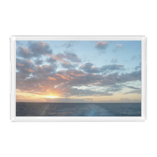 Sunrise at Sea I Pastel Seascape Acrylic Tray (Front)