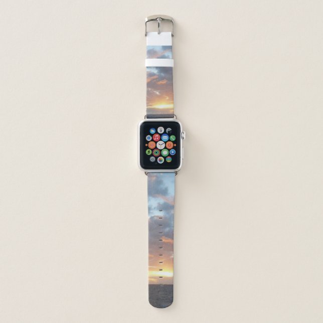 Sunrise at Sea I Pastel Seascape Apple Watch Band (Front)