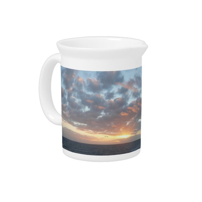 Sunrise at Sea I Pastel Seascape Beverage Pitcher (Left)