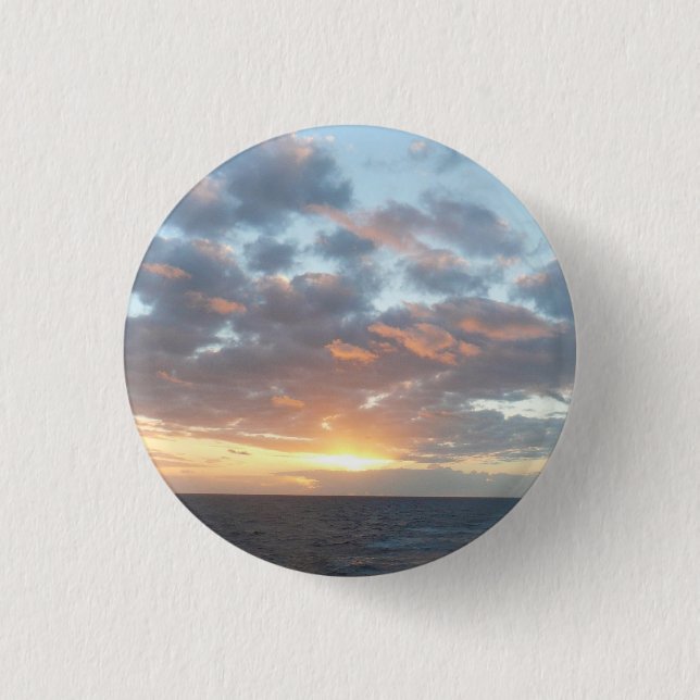 Sunrise at Sea I Pastel Seascape Button (Front)