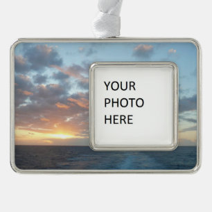 Sunrise at Sea I Pastel Seascape Christmas Ornament