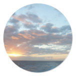 Sunrise at Sea I Pastel Seascape Classic Round Sticker