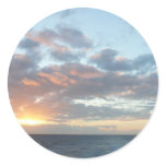 Sunrise at Sea I Pastel Seascape Classic Round Sticker