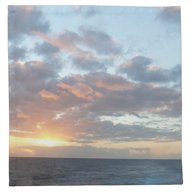 Sunrise at Sea I Pastel Seascape Cloth Napkin (Front)