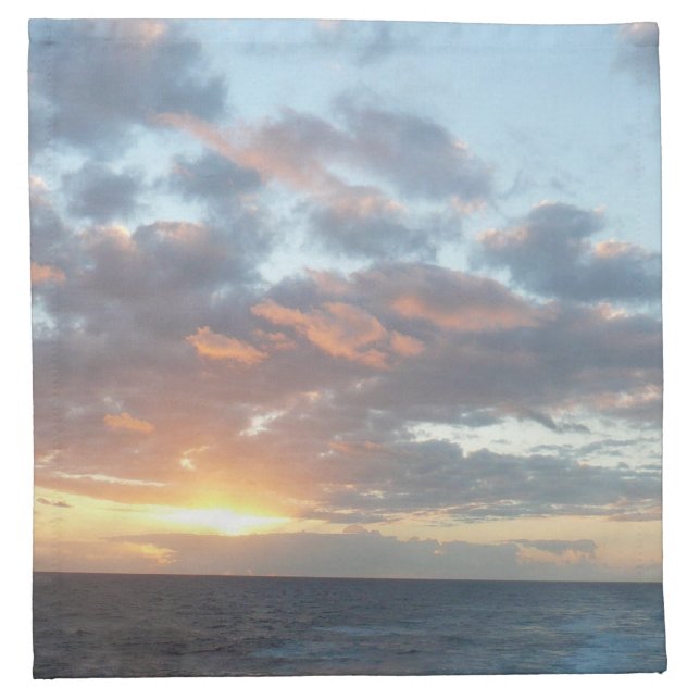Sunrise at Sea I Pastel Seascape Cloth Napkin (Front)