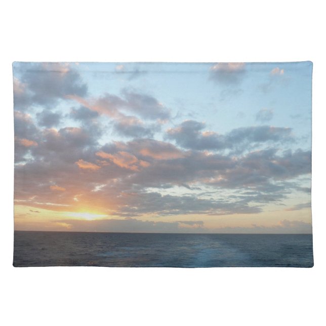 Sunrise at Sea I Pastel Seascape Cloth Placemat (Front)
