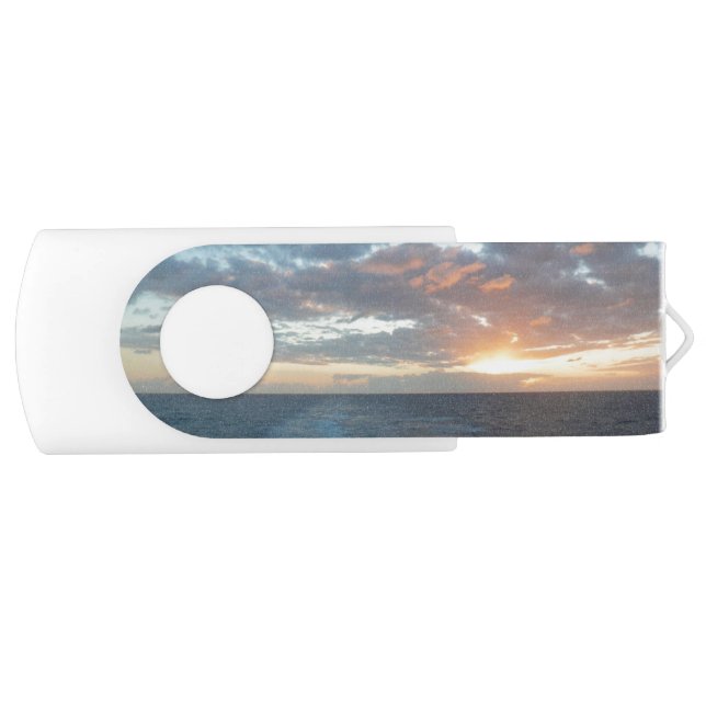 Sunrise at Sea I Pastel Seascape Flash Drive (Front)