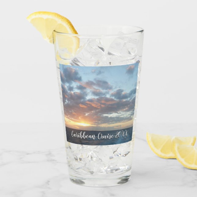 Sunrise at Sea I Pastel Seascape Glass (Front Ice)