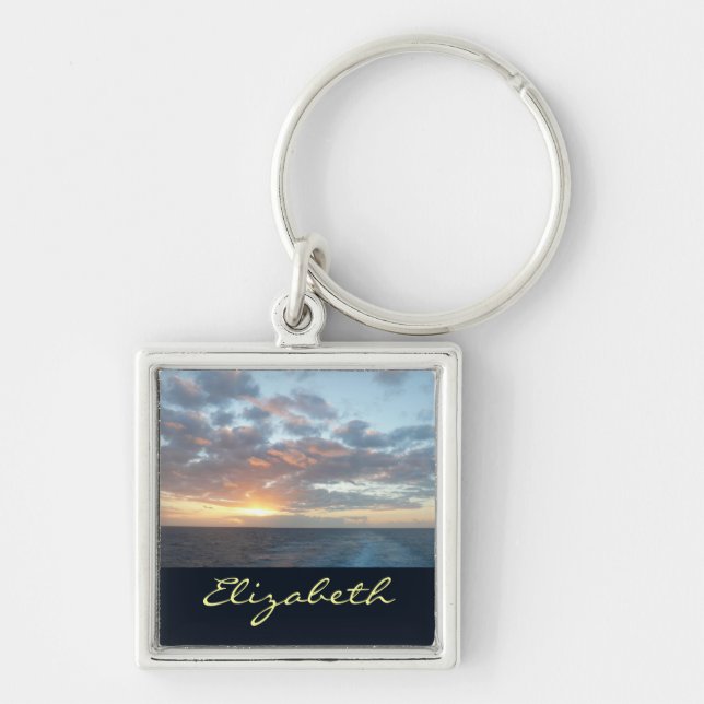 Sunrise at Sea I Pastel Seascape Keychain (Front)
