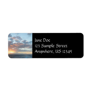 Sunrise at Sea I Pastel Seascape Label