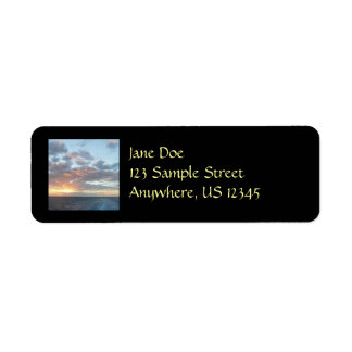 Sunrise at Sea I Pastel Seascape Label