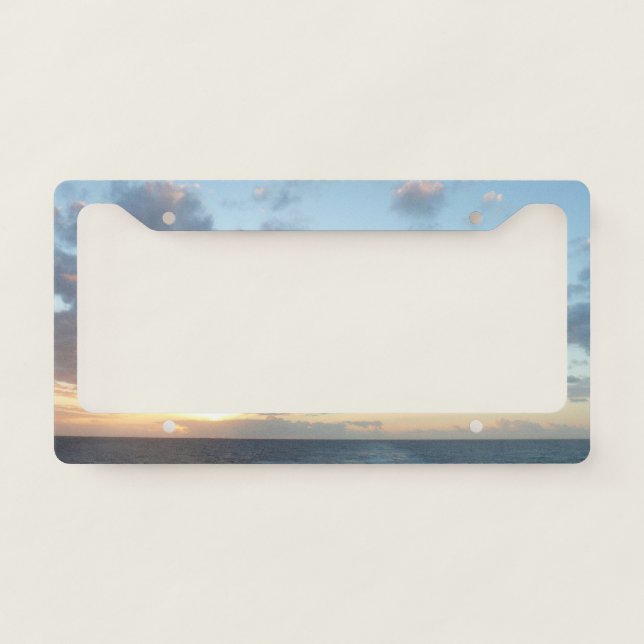 Sunrise at Sea I Pastel Seascape License Plate Frame (Front)
