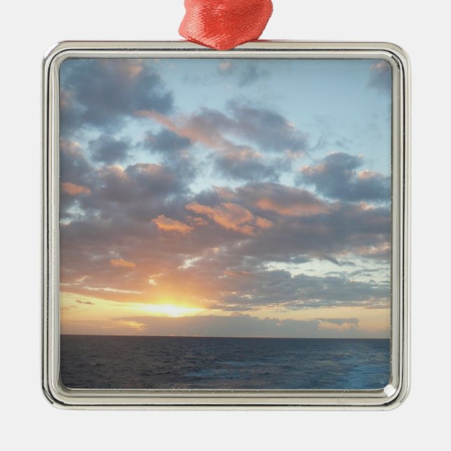 Sunrise at Sea I Pastel Seascape Metal Ornament (Front)