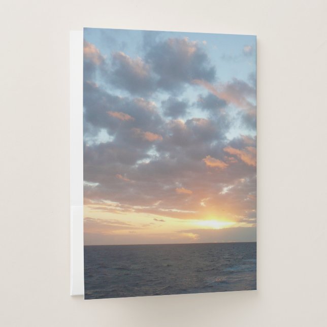 Sunrise at Sea I Pastel Seascape Pocket Folder (Back)
