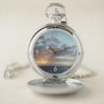 Sunrise at Sea I Pastel Seascape Pocket Watch