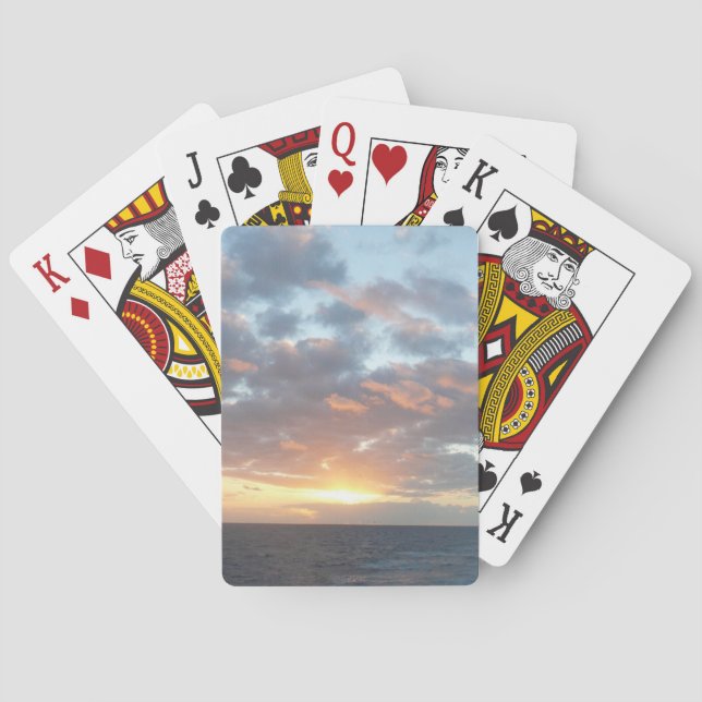 Sunrise at Sea I Pastel Seascape Poker Cards (Back)